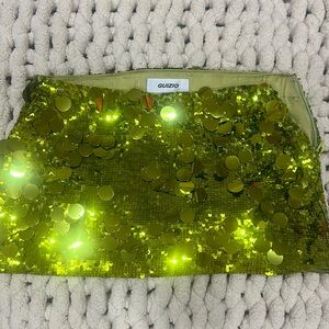 Danielle Guizio Gold Sequin Mini Skirt